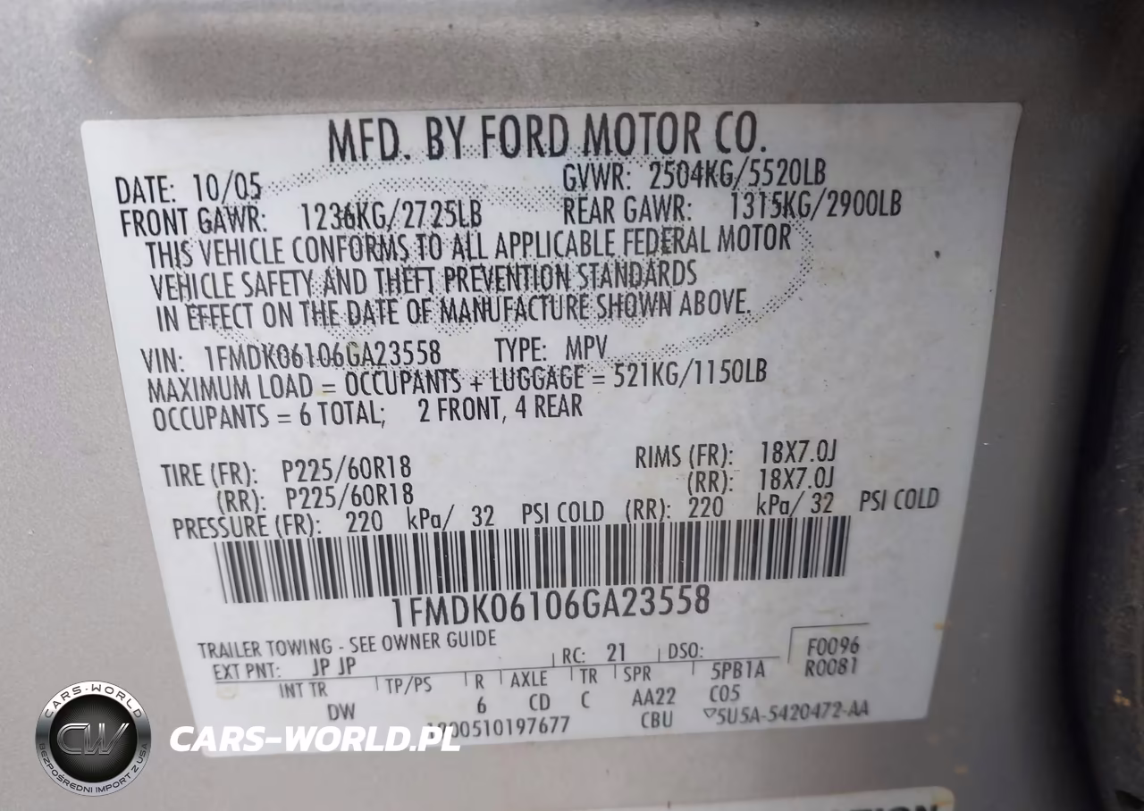 2006 Ford Freestyle Limited VIN:1FMDK06106GA23558 - 9