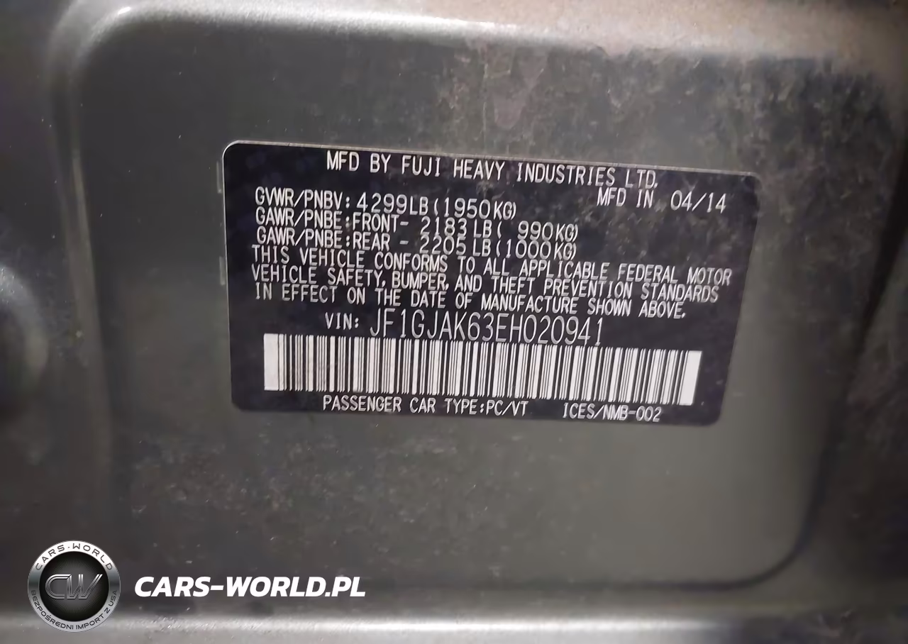 2014 Subaru Impreza 2.0I Limited VIN:JF1GJAK63EH020941 - 9