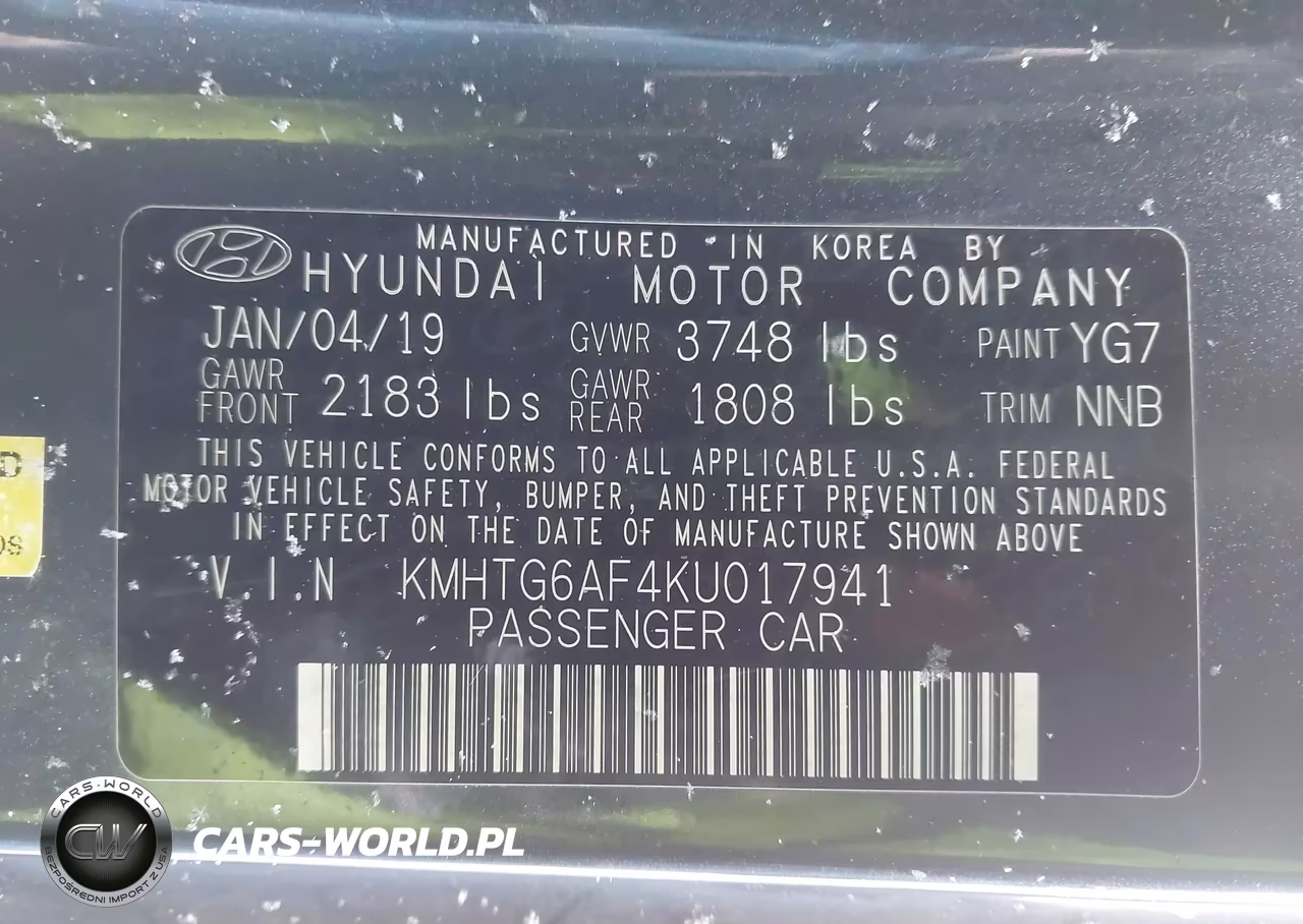 2019 Hyundai Veloster 2.0 VIN:KMHTG6AF4KU017941 - 9