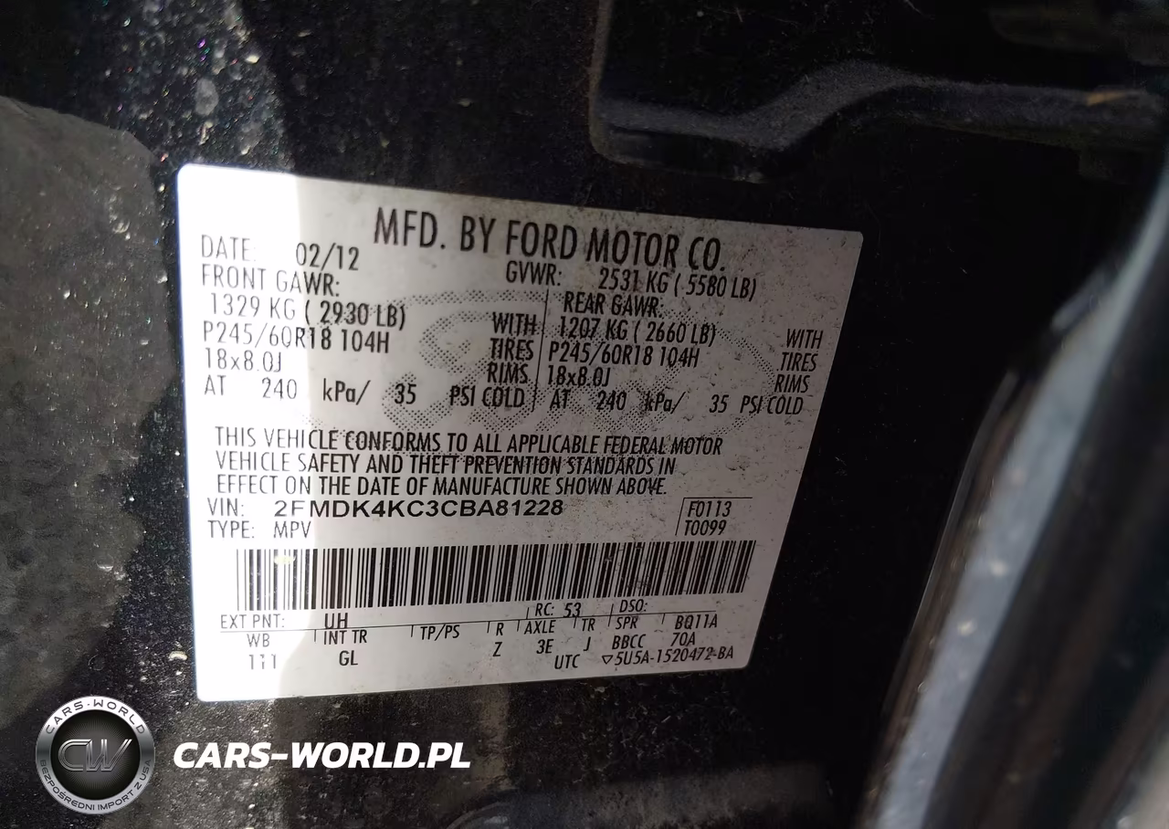 2012 Ford Edge Limited VIN:2FMDK4KC3CBA81228 - 9