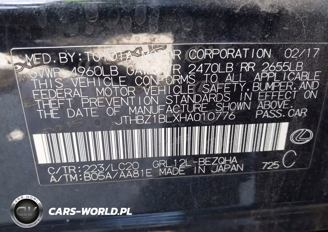 2017 Lexus Gs 350 VIN:JTHBZ1BLXHA010776 - 9