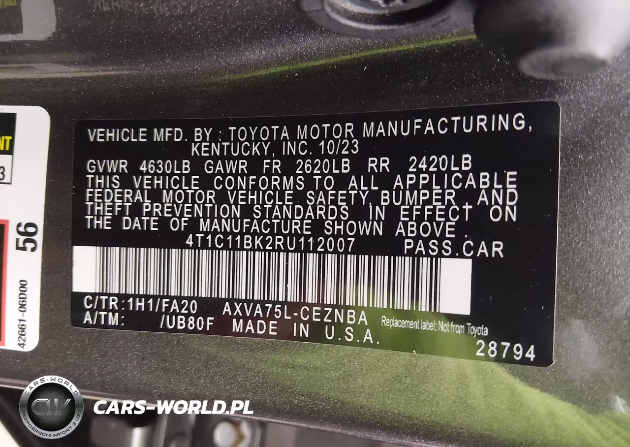 2024 Toyota Camry Le VIN:4T1C11BK2RU112007 - 9
