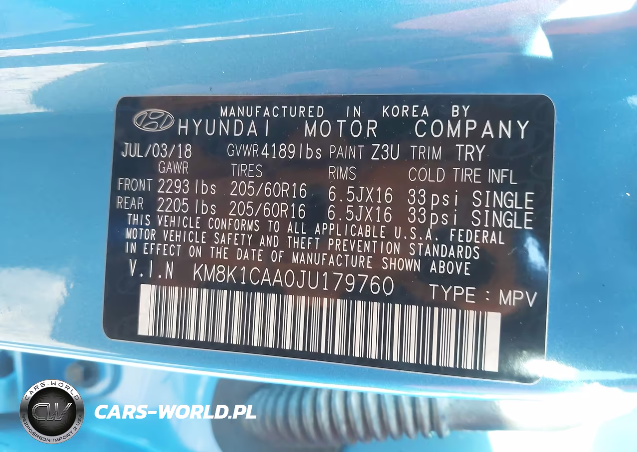 2018 Hyundai Kona Se VIN:KM8K1CAA0JU179760 - 9