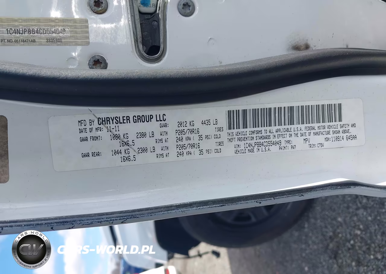 2012 Jeep Patriot Sport VIN:1C4NJPBB4CD554049 - 9