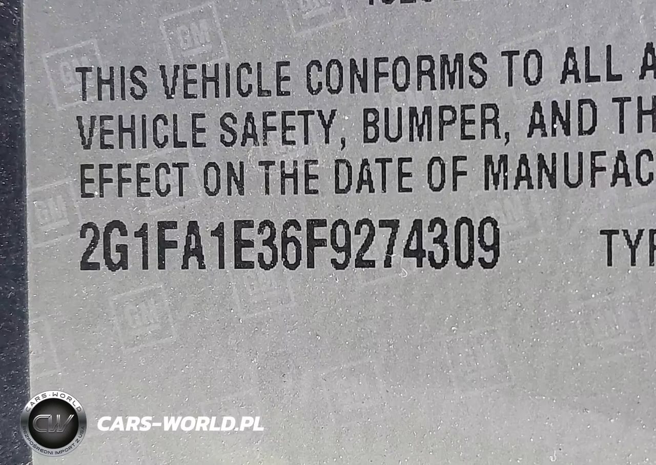 2015 Chevrolet Camaro 1Ls VIN:2G1FA1E36F9274309 - 9