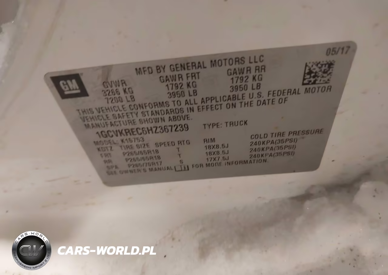 2017 Chevrolet Silverado 1500 2Lt VIN:1GCVKREC6HZ367239 - 9