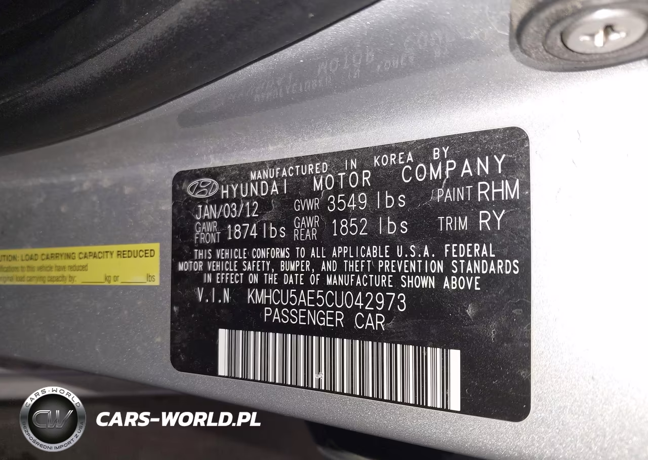 2012 Hyundai Accent Se VIN:KMHCU5AE5CU042973 - 9