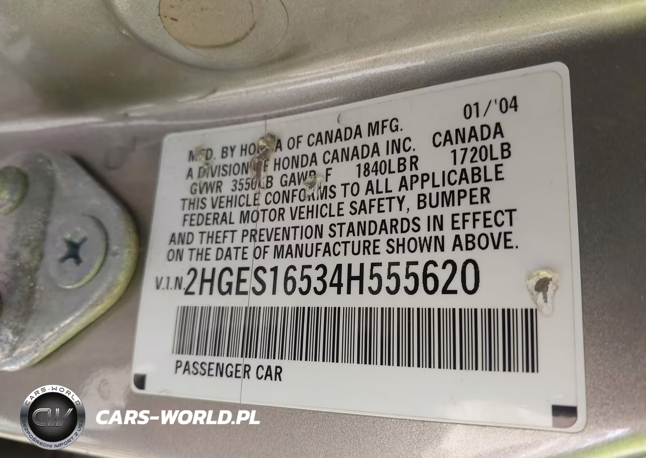 2004 Honda Civic Lx VIN:2HGES16534H555620 - 9