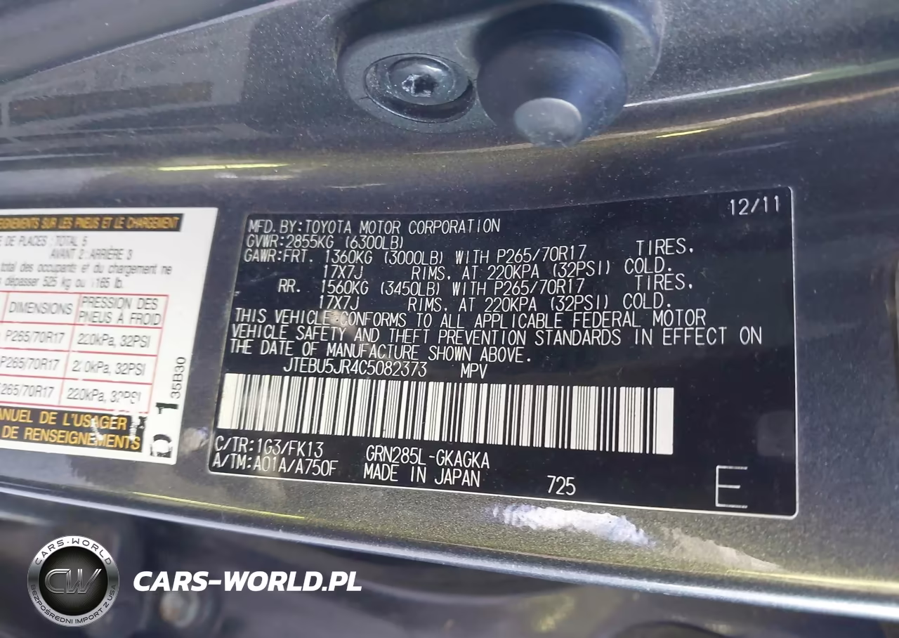 2012 Toyota 4Runner Sr5 VIN:JTEBU5JR4C5082373 - 9