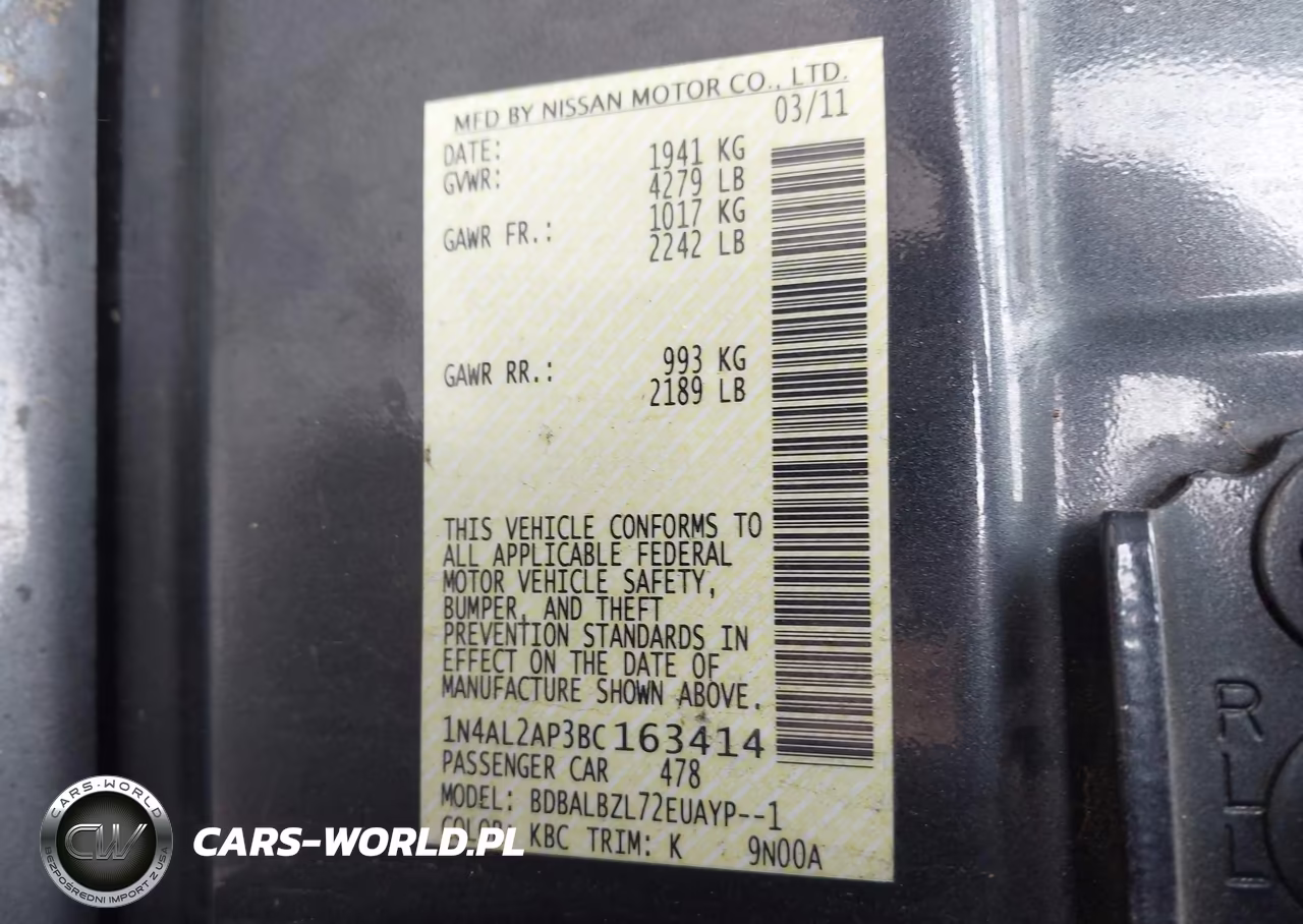2011 Nissan Altima 2.5 S VIN:1N4AL2AP3BC163414 - 9
