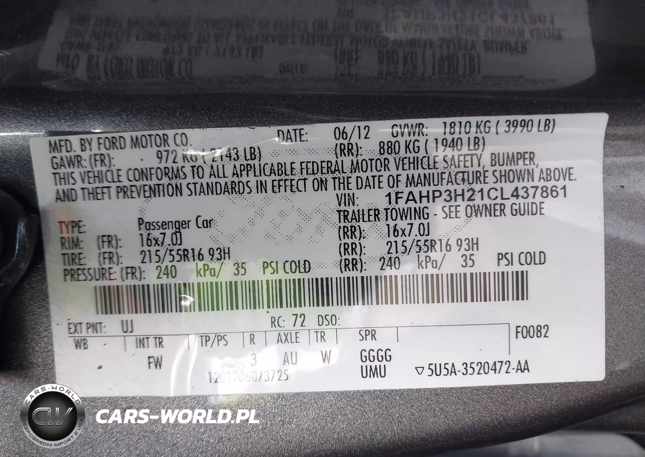 2012 Ford Focus Sel VIN:1FAHP3H21CL437861 - 9