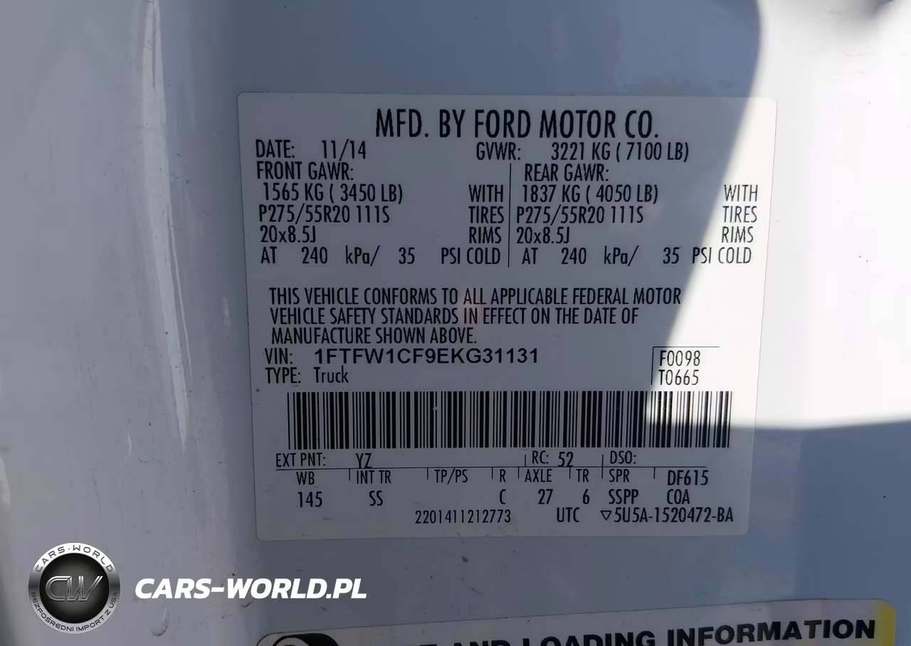 2014 Ford F-150 Stx VIN:1FTFW1CF9EKG31131 - 9