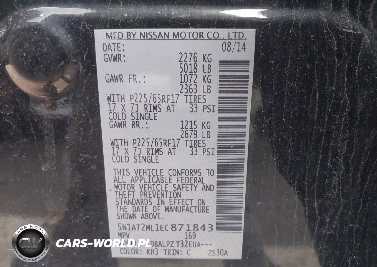 2014 Nissan Rogue S VIN:5N1AT2ML1EC871843 - 9