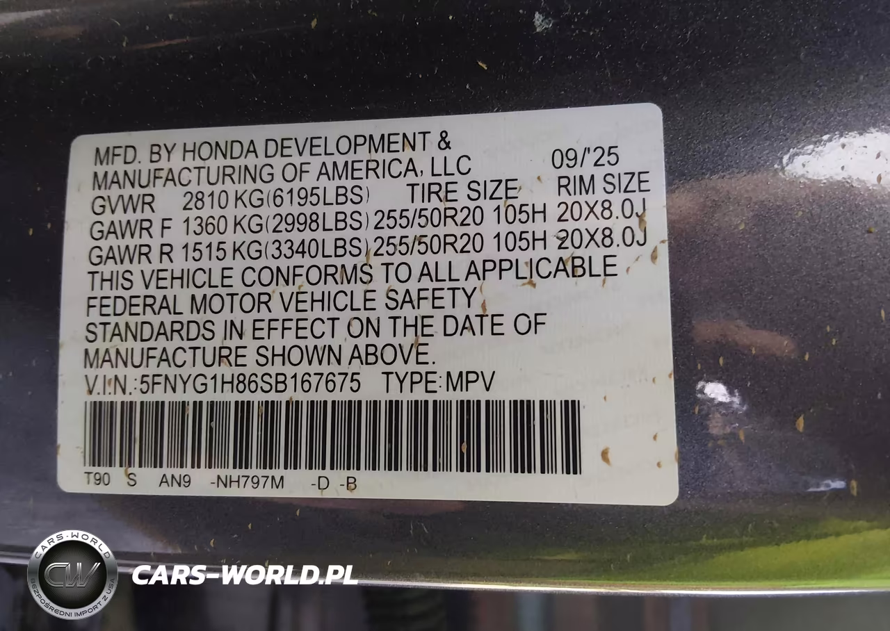 2025 Honda Pilot Elite VIN:5FNYG1H86SB167675 - 9