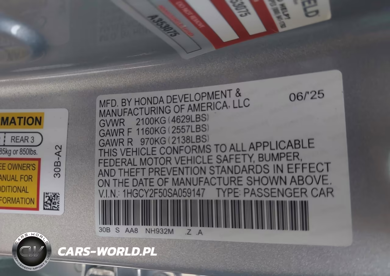 2025 Honda Accord Hybrid Sport VIN:1HGCY2F50SA059147 - 9