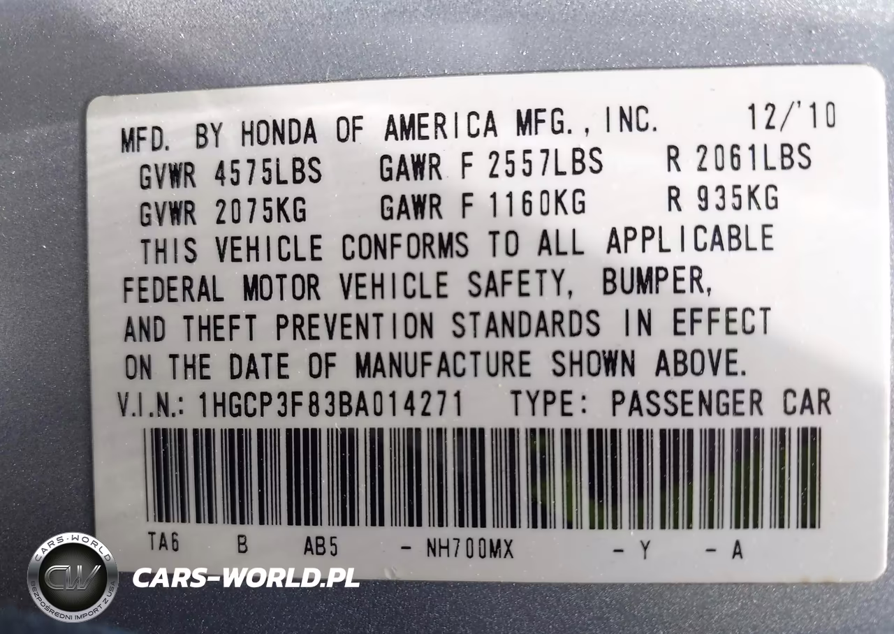 2011 Honda Accord 3.5 Ex-L VIN:1HGCP3F83BA014271 - 9