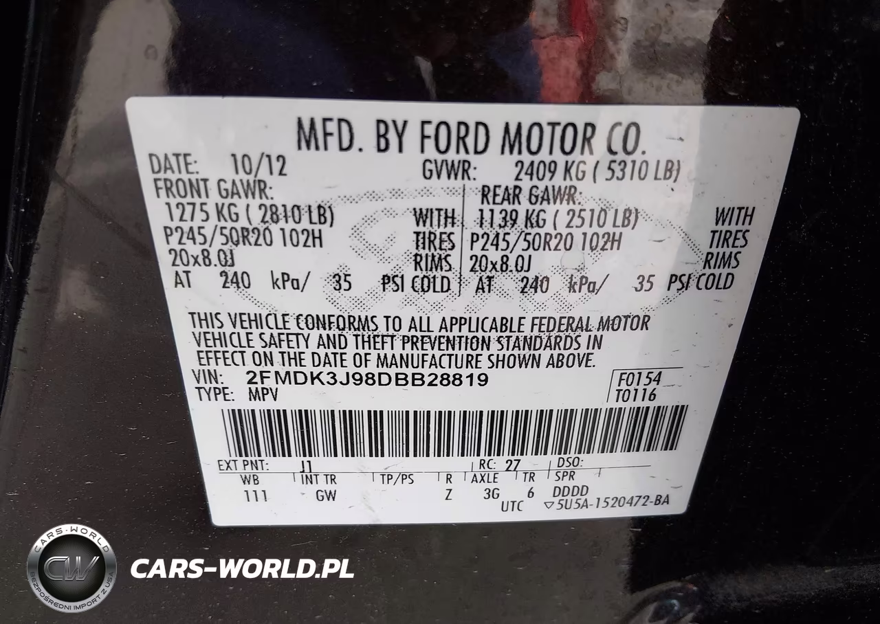 2013 Ford Edge Sel VIN:2FMDK3J98DBB28819 - 9
