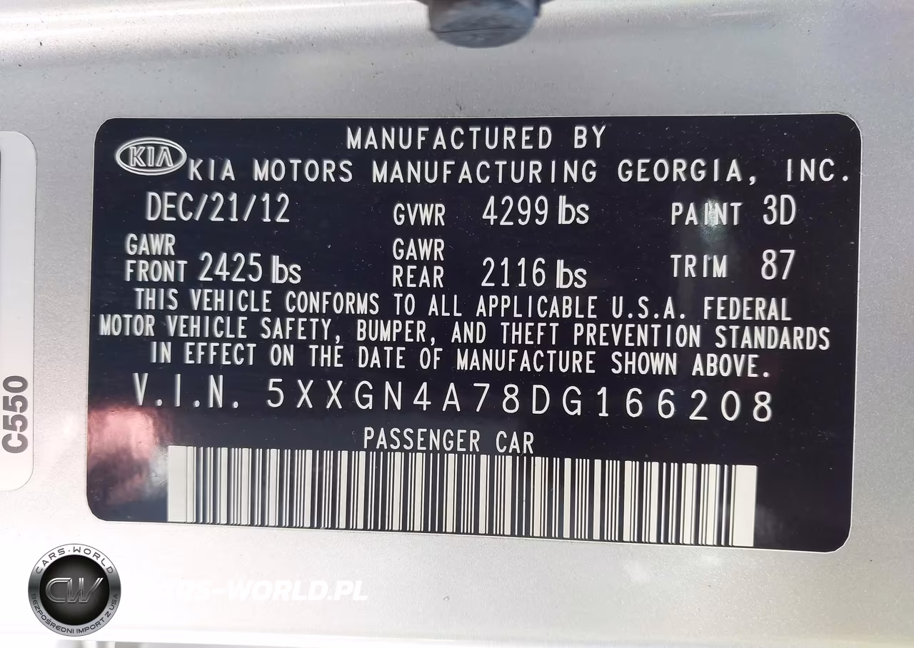 2013 Kia Optima Ex VIN:5XXGN4A78DG166208 - 9