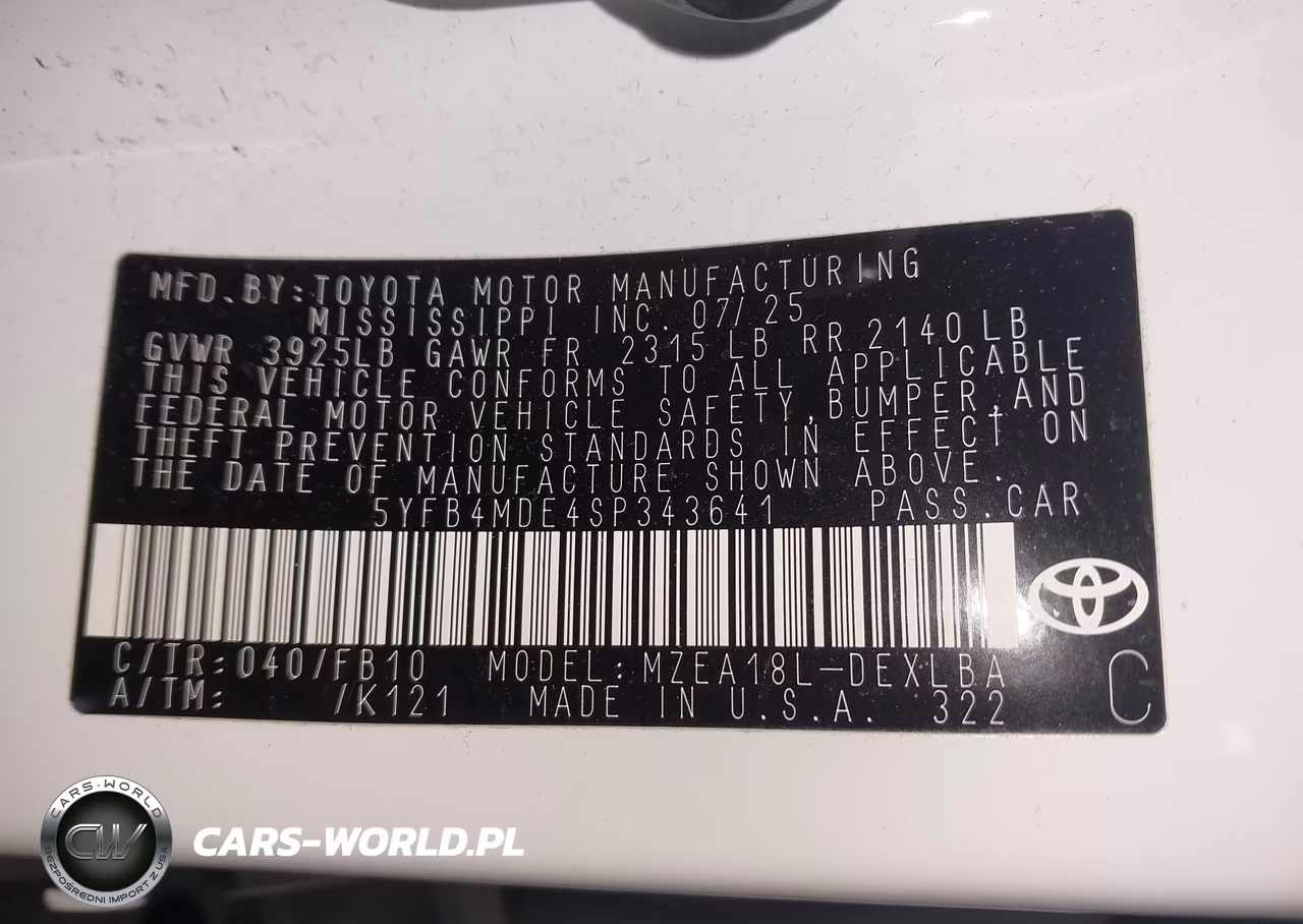 2025 Toyota Corolla Le VIN:5YFB4MDE4SP343641 - 9