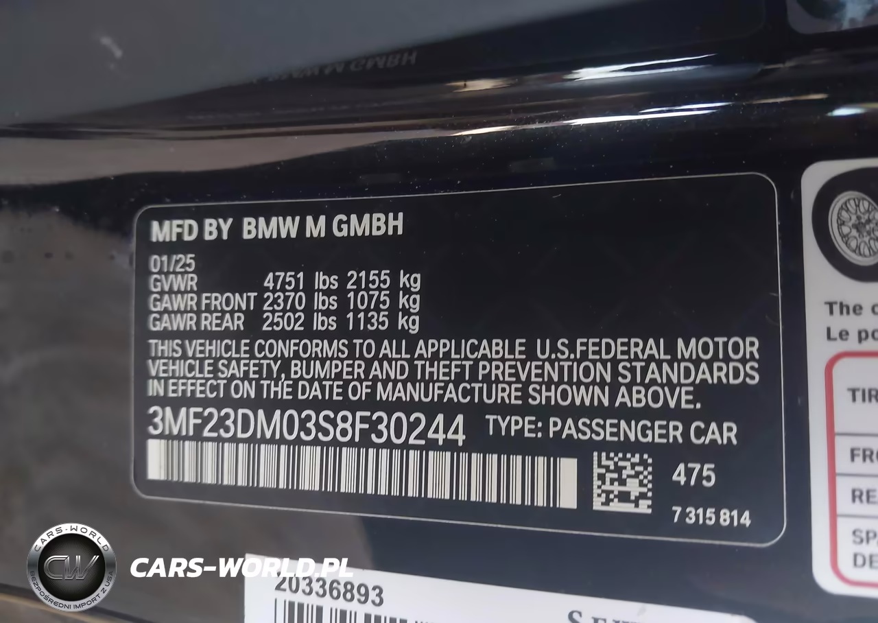 2025 BMW M2 VIN:3MF23DM03S8F30244 - 9