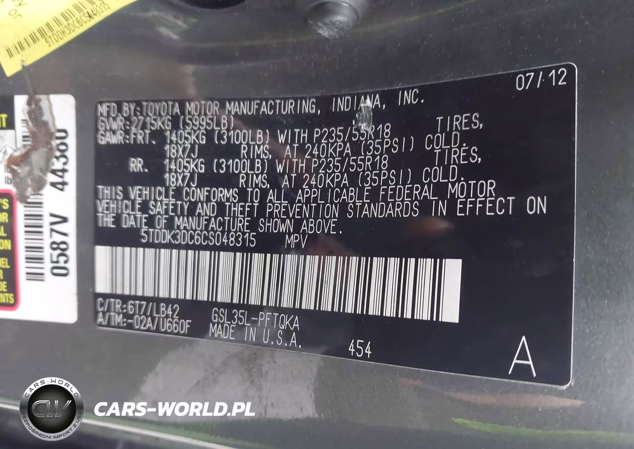 2012 Toyota Sienna Xle 7 Passenger VIN:5TDDK3DC6CS048315 - 9