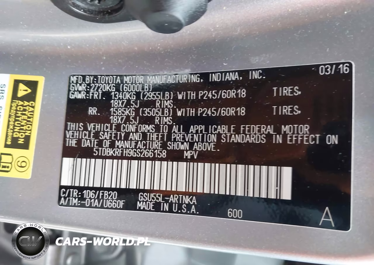 2016 Toyota Highlander Le V6 VIN:5TDBKRFH9GS266158 - 9