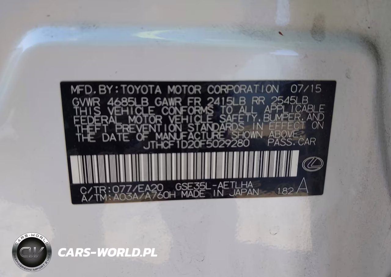 2015 Lexus Is 250 VIN:JTHCF1D20F5029280 - 9