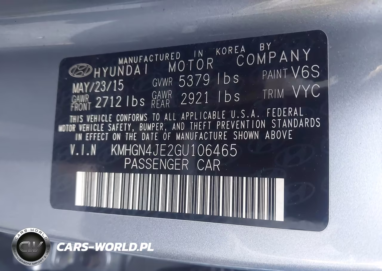 2016 Hyundai Genesis 3.8 VIN:KMHGN4JE2GU106465 - 9