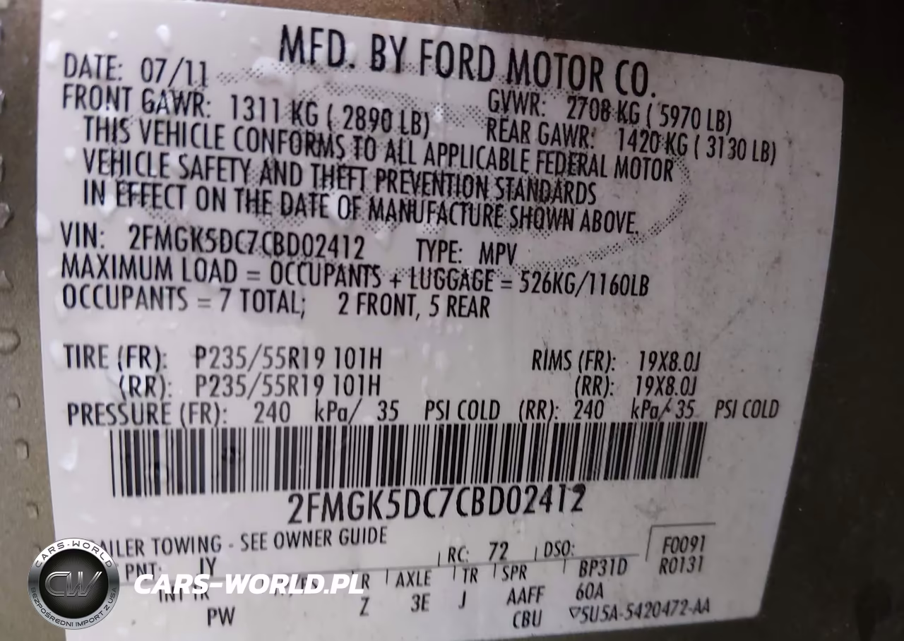 2012 Ford Flex Limited VIN:2FMGK5DC7CBD02412 - 9