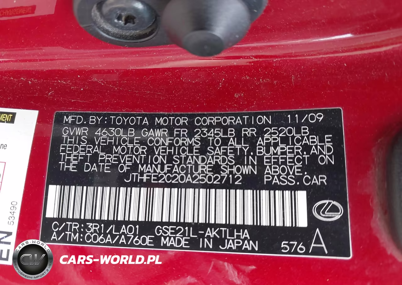 2010 Lexus Is 350C VIN:JTHFE2C20A2502712 - 9
