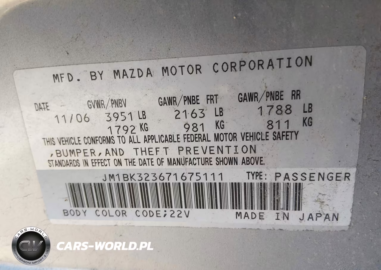 2007 Mazda Mazda3 S Sport VIN:JM1BK323671675111 - 9