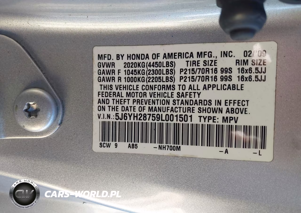 2009 Honda Element Ex VIN:5J6YH28759L001501 - 9