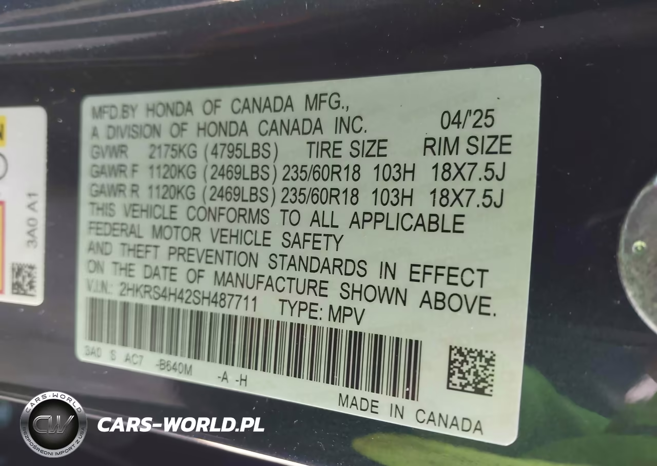 2025 Honda Cr-V Ex Awd VIN:2HKRS4H42SH487711 - 9