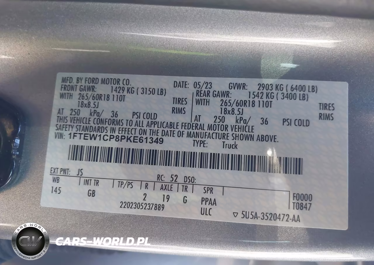 2023 Ford F-150 Xl VIN:1FTEW1CP8PKE61349 - 9