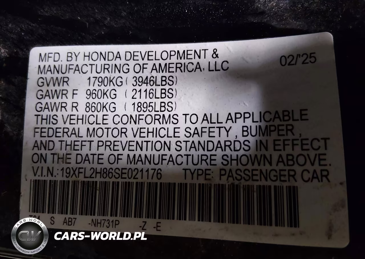 2025 Honda Civic Sedan Sport VIN:19XFL2H86SE021176 - 9