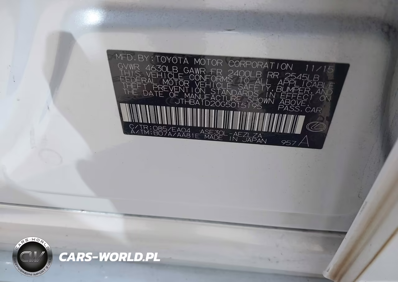 2016 Lexus Is 200T VIN:JTHBA1D20G5015195 - 9