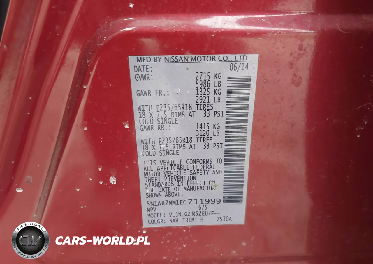 2014 Nissan Pathfinder Sl VIN:5N1AR2MM1EC711999 - 9