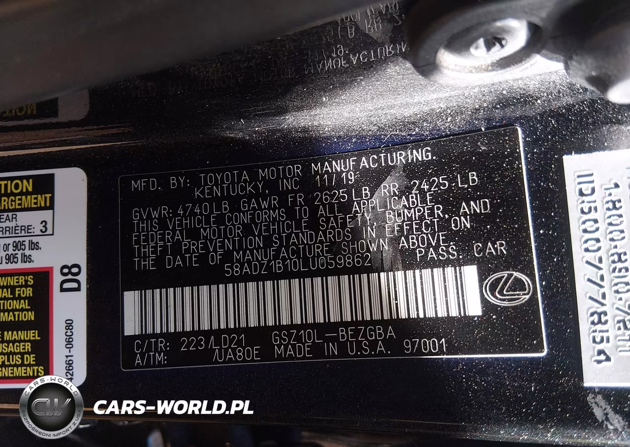 2020 Lexus Es 350 VIN:58ADZ1B10LU059862 - 9