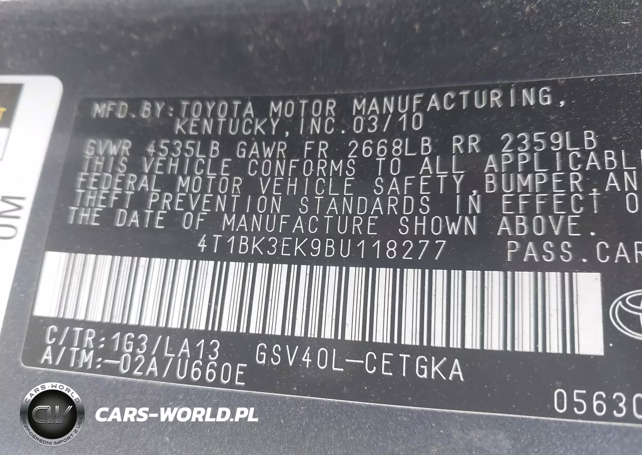 2011 Toyota Camry Xle V6 VIN:4T1BK3EK9BU118277 - 9