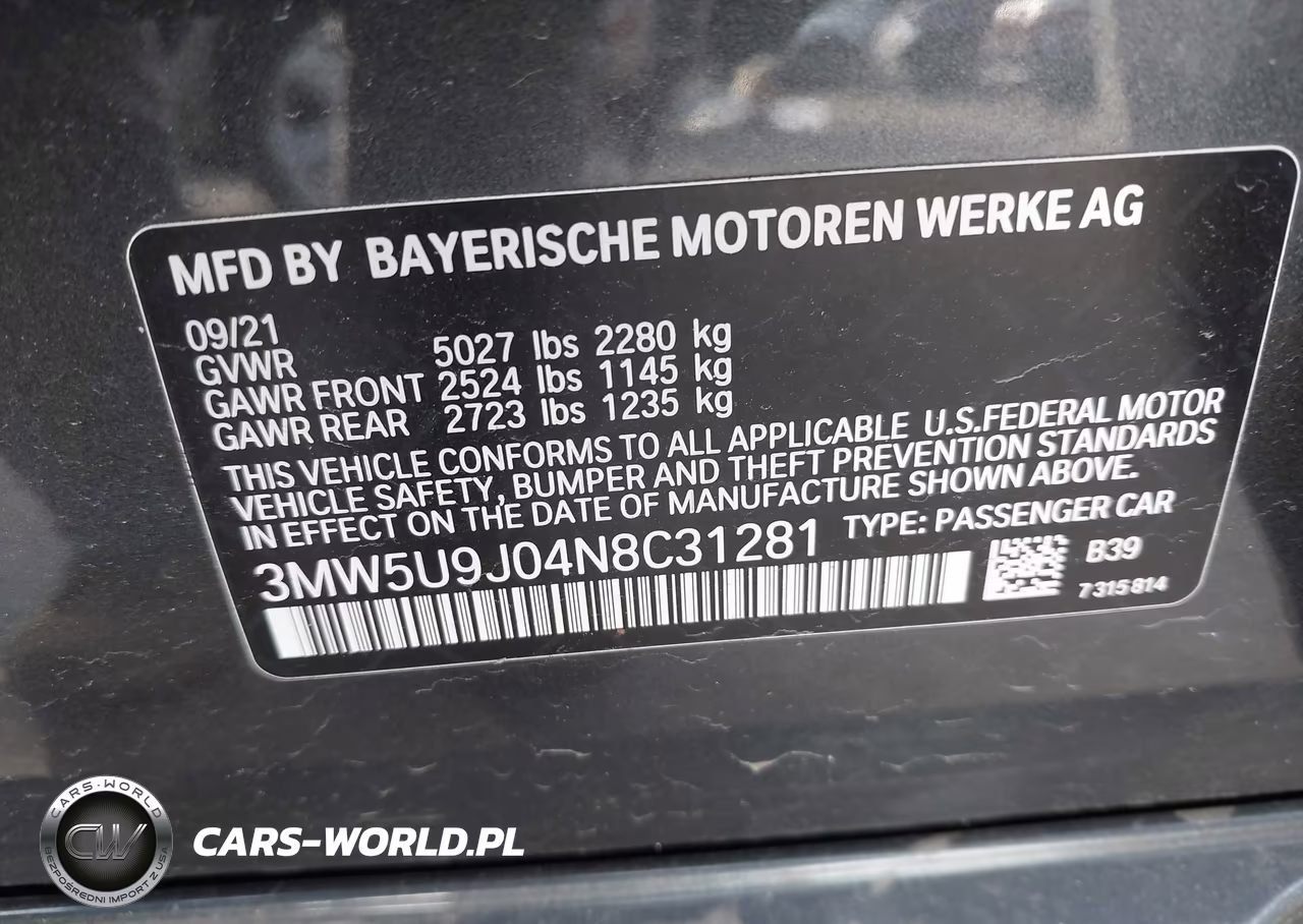 2022 BMW M340I M340I xDrive VIN:3MW5U9J04N8C31281 - 9