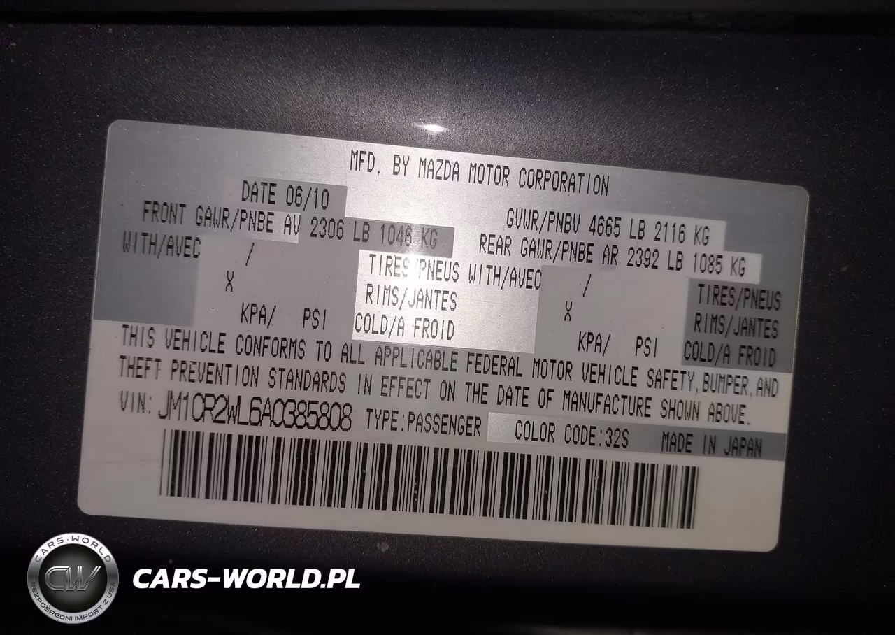 2010 Mazda Mazda5 Sport VIN:JM1CR2WL6A0385808 - 9