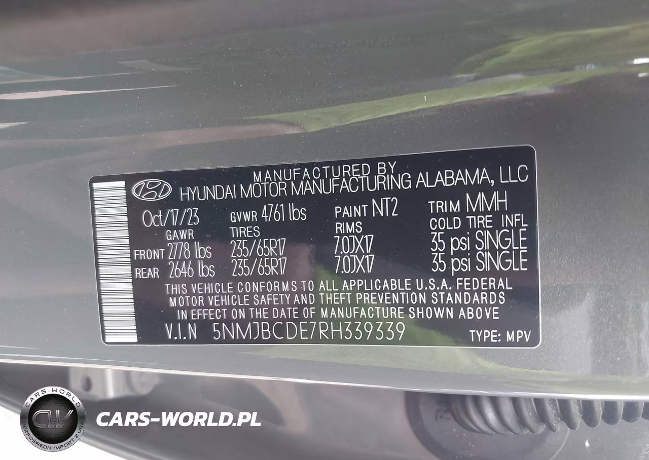 2024 Hyundai Tucson Sel VIN:5NMJBCDE7RH339339 - 9