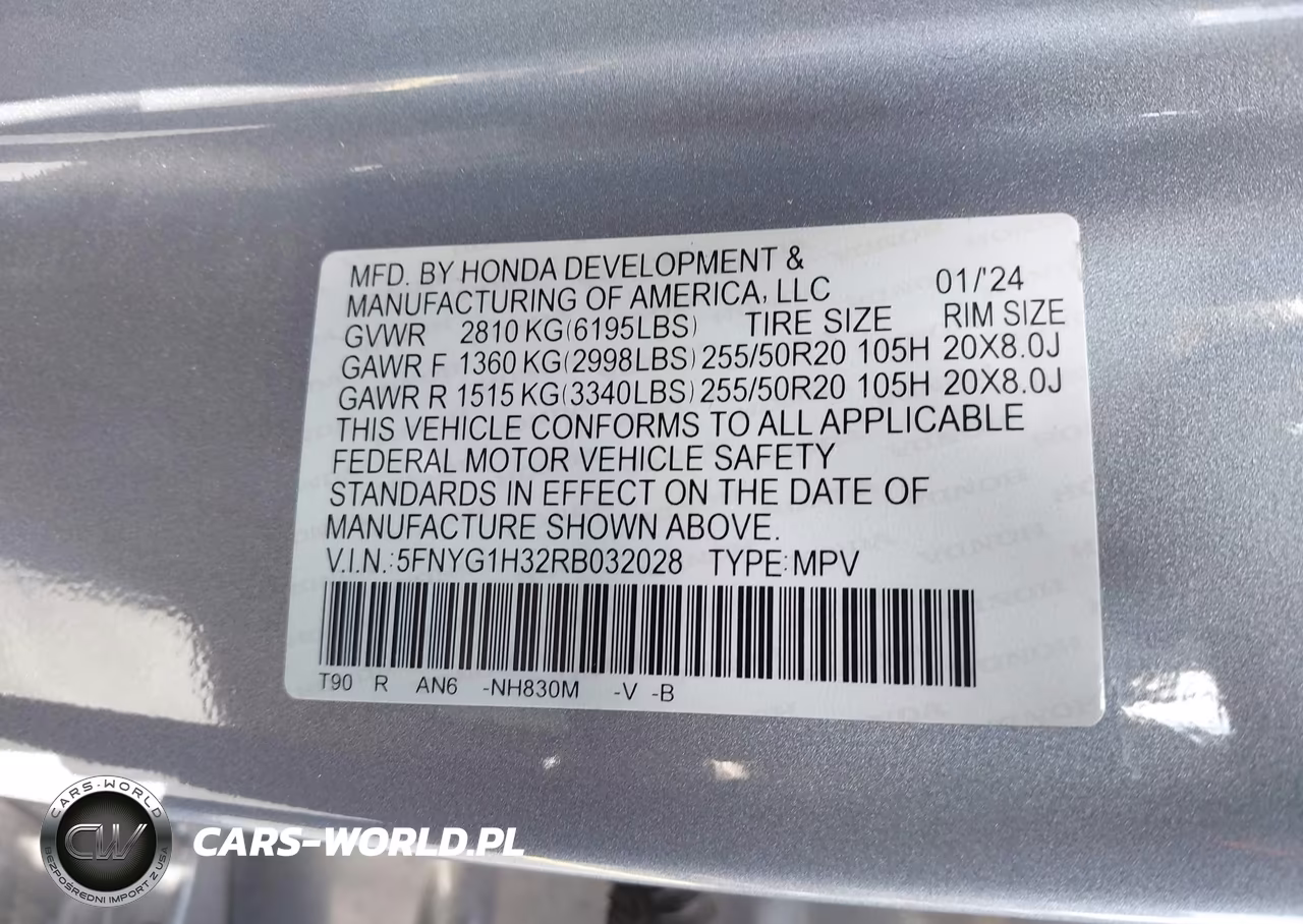 2024 Honda Pilot Sport VIN:5FNYG1H32RB032028 - 9