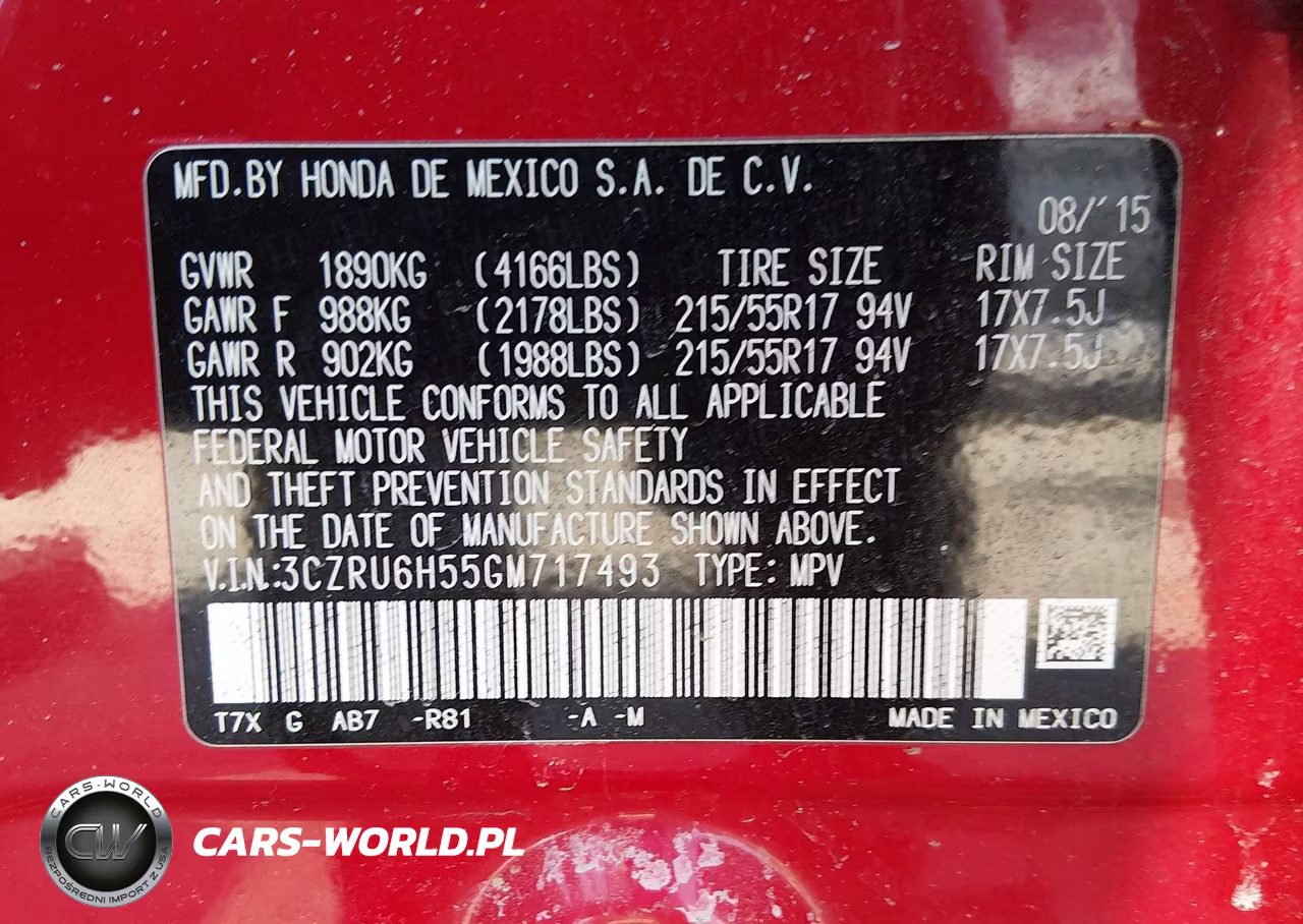 2016 Honda Hr-V Ex VIN:3CZRU6H55GM717493 - 9