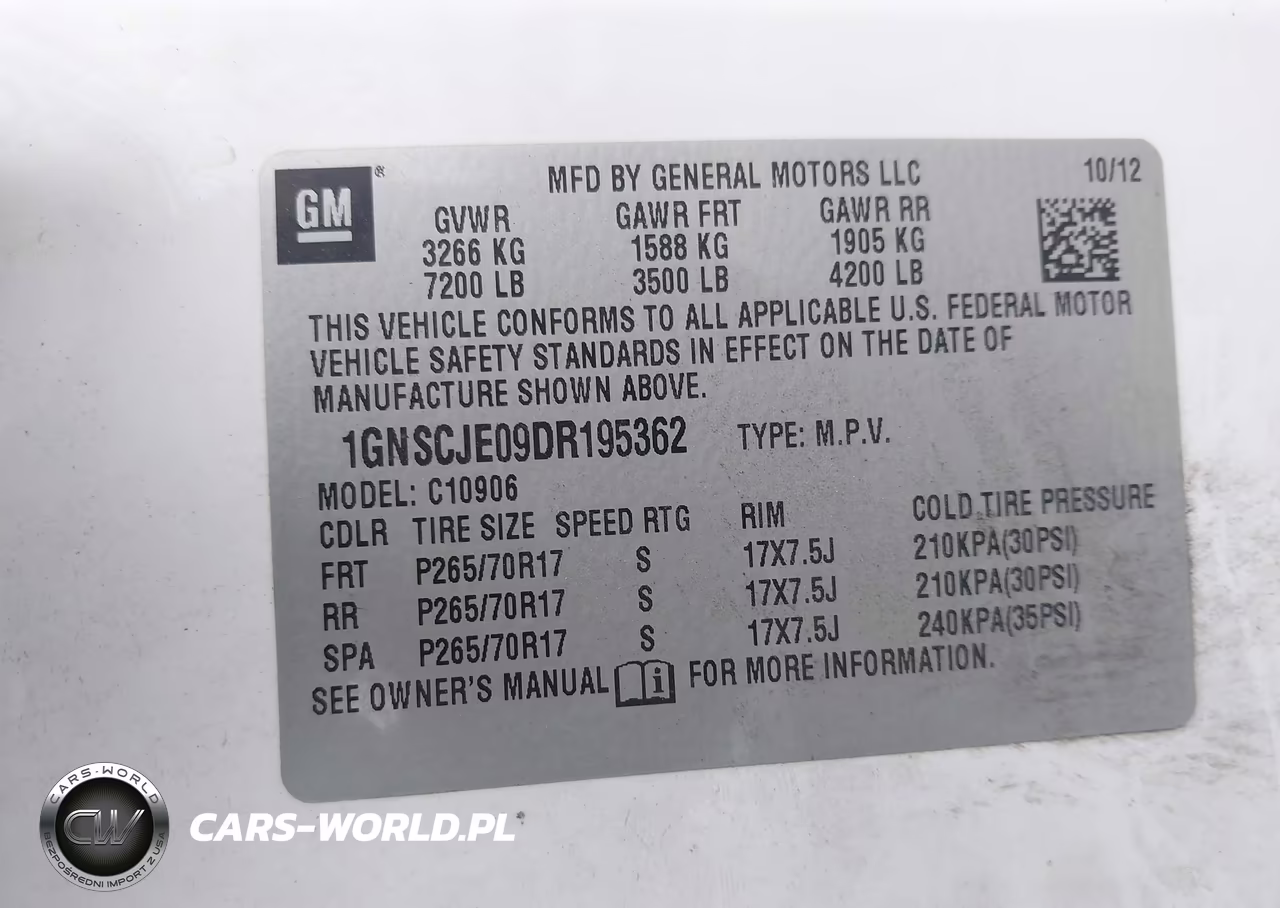 2013 Chevrolet Suburban 1500 Lt VIN:1GNSCJE09DR195362 - 9