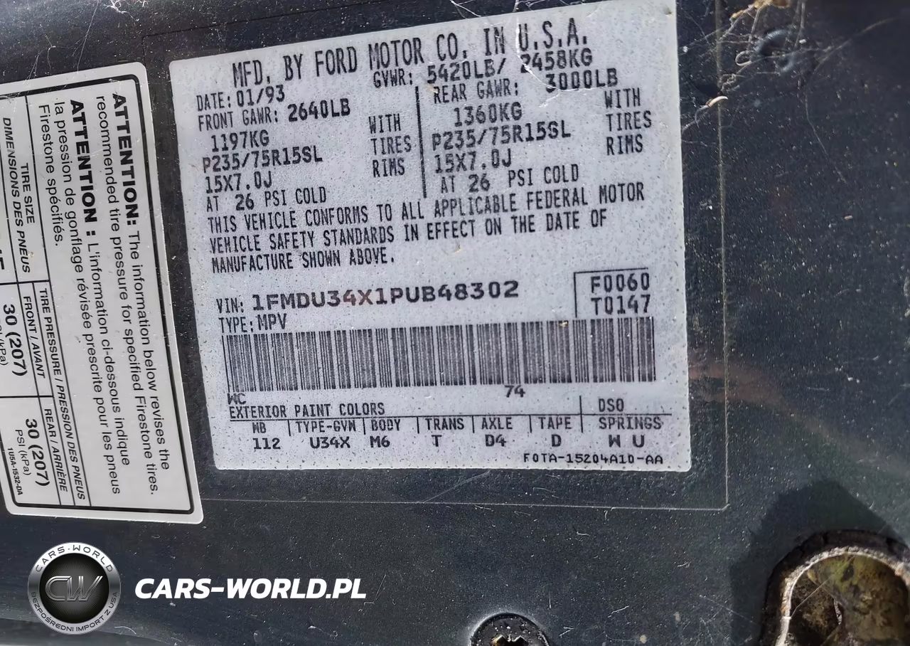 1993 Ford Explorer VIN:1FMDU34X1PUB48302 - 9