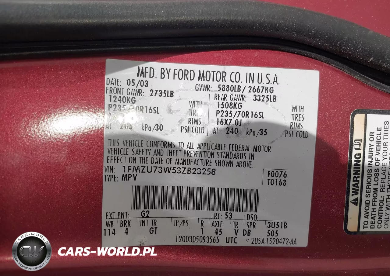 2003 Ford Explorer Nbx-Xlt VIN:1FMZU73W53ZB23258 - 9