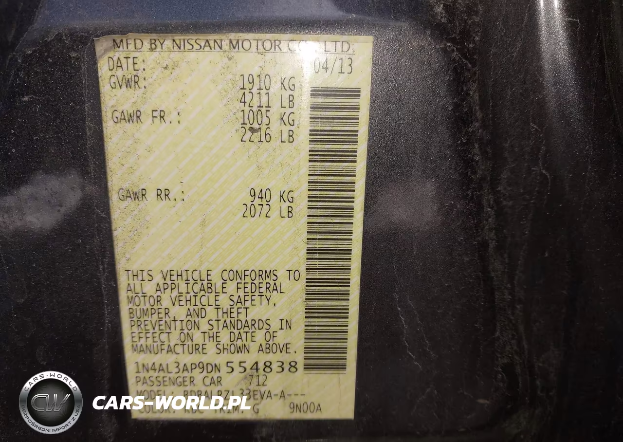 2013 Nissan Altima 2.5 S VIN:1N4AL3AP9DN554838 - 9