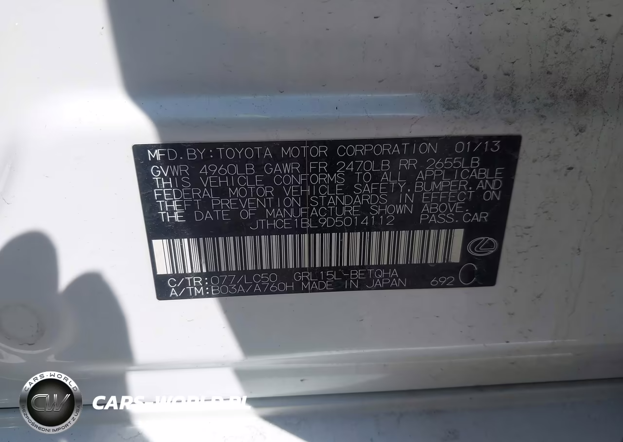 2013 Lexus Gs 350 VIN:JTHCE1BL9D5014112 - 9