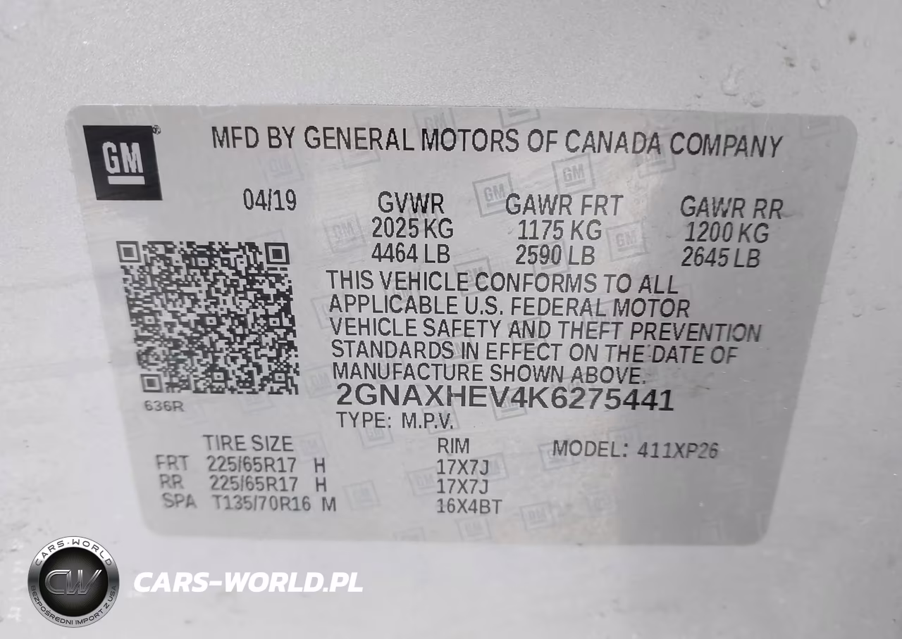 2019 Chevrolet Equinox Ls VIN:2GNAXHEV4K6275441 - 9